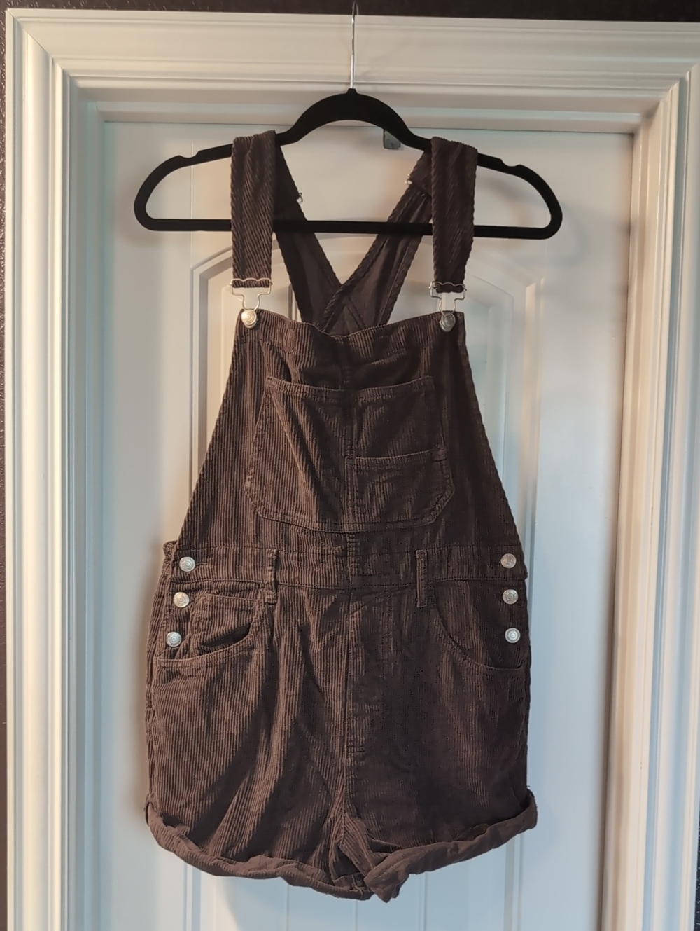 We The Free Brown Corduroy Cross-Back Shortalls - Picture 1 of 5